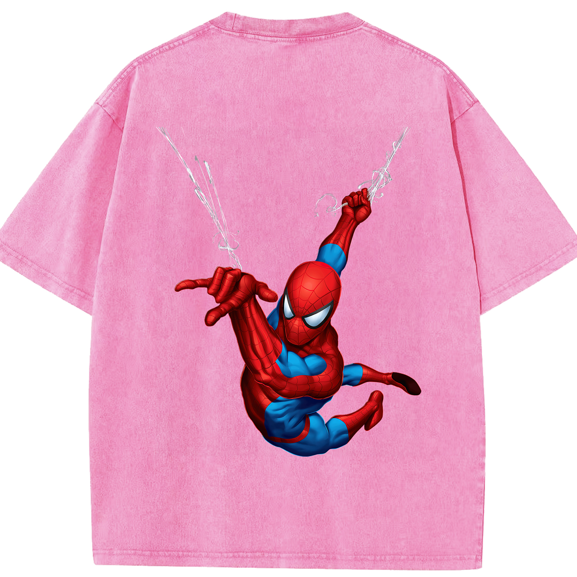 （画像用） Spider Man スパイダーマン 綿100% ヴィンテージ風 半袖Tシャツ（背面プリント）